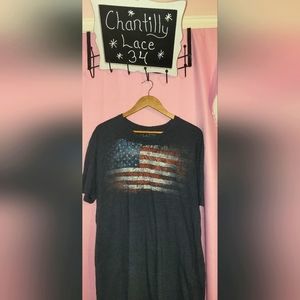 Men's XXL Blue Tee- American Flag design